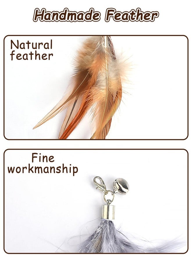 CAPHONT Cat Feather Toys Refills Cat Wand Replacement Feathers 6 PCS Handmade Cat Toy Feather Refills for Cat Wand Attachments Interactive Feather Cat Toy for Indoor Cats - Image 2